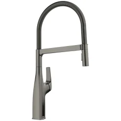 Blanco Rivana Semi-Pro Pull-Down Dual-Spray Kitchen Faucet, Satin Dark Steel, 1.5 GPM, Brass, 443266