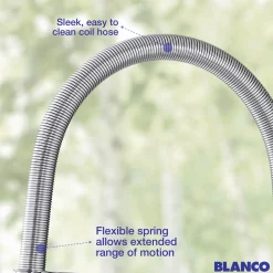 Blanco Rivana Semi-Pro Pull-Down Dual-Spray Kitchen Faucet, Satin Dark Steel, 1.5 GPM, Brass, 443266