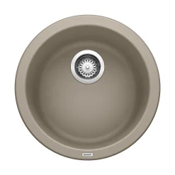 Blanco Rondo 18" Round Granite Composite Bar/Prep Sink, Silgranit, Truffle, 517699