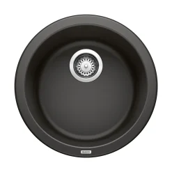 Blanco Rondo 18" Round Granite Composite Bar/Prep Sink, Silgranit, Coal Black, 525960