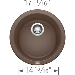 Blanco Rondo 18" Round Granite Composite Bar/Prep Sink, Silgranit, Cafe, 515803