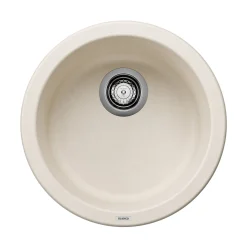 Blanco Rondo 18" Round Silgranit Bar/Prep Sink, Soft White, No Faucet Hole, 527407