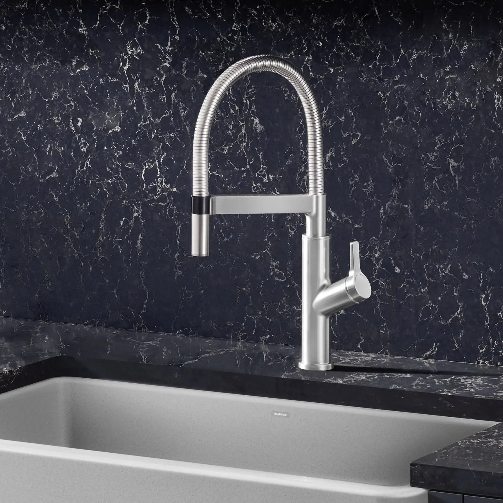 Blanco Solenta 1.5 GPM Brass Kitchen Faucet, Semi-Pro, Stainless, 401991