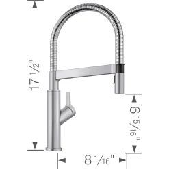 Blanco Solenta 1.5 GPM Brass Kitchen Faucet, Semi-Pro, Stainless, 401991