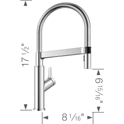 Blanco Solenta 1.5 GPM Brass Kitchen Faucet, Semi-Pro, Polished Chrome, 401992
