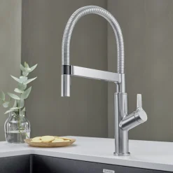 Blanco Solenta 1.5 GPM Brass Kitchen Faucet, Semi-Pro, Stainless, 401993