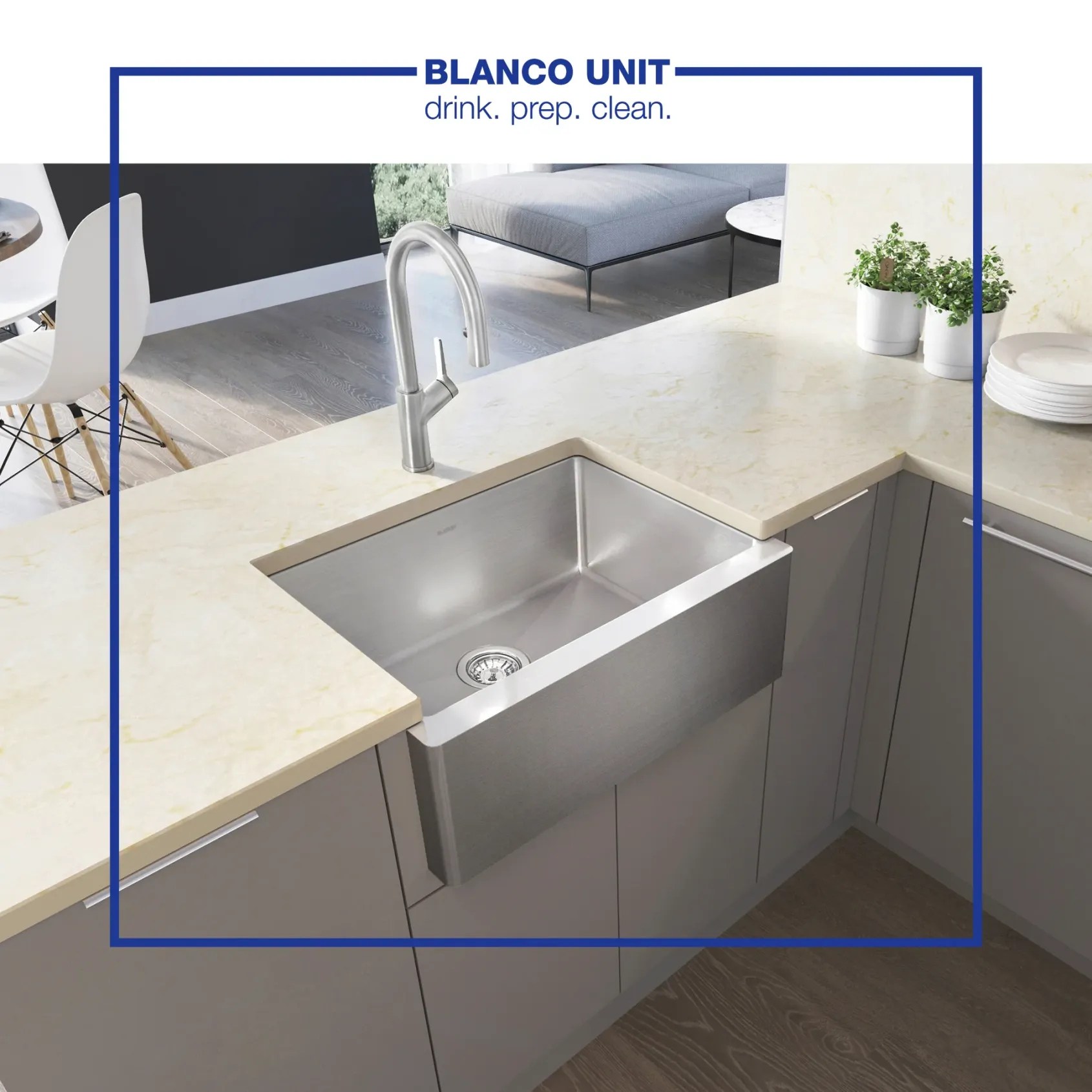 Blanco Urbena 1.5 GPM Brass Kitchen Faucet, Pull-Down, Classic Steel, 526389