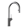 Blanco Urbena 1.5 GPM Brass Kitchen Faucet, Pull-Down, Cinder/Chrome, 526395