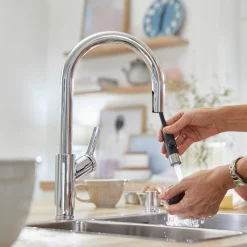 Blanco Urbena 1.5 GPM Brass Kitchen Faucet, Pull-Down, Polished Chrome, 526390