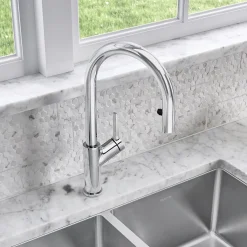 Blanco Urbena 1.5 GPM Brass Kitchen Faucet, Pull-Down, Polished Chrome, 526390