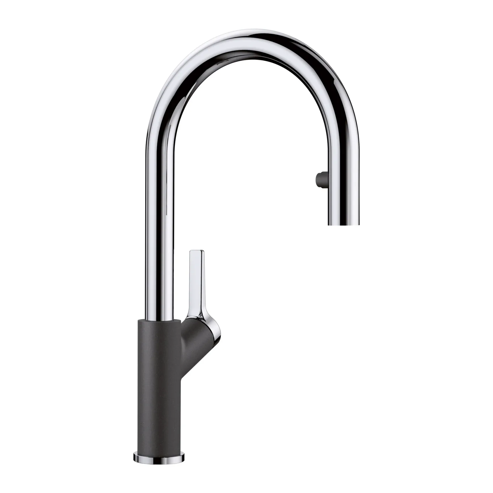 Blanco Urbena 1.5 GPM Brass Kitchen Faucet, Pull-Down, Anthracite/Chrome, 526392