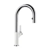 Blanco Urbena 1.5 GPM Brass Kitchen Faucet, Pull-Down, White/Chrome, 526391