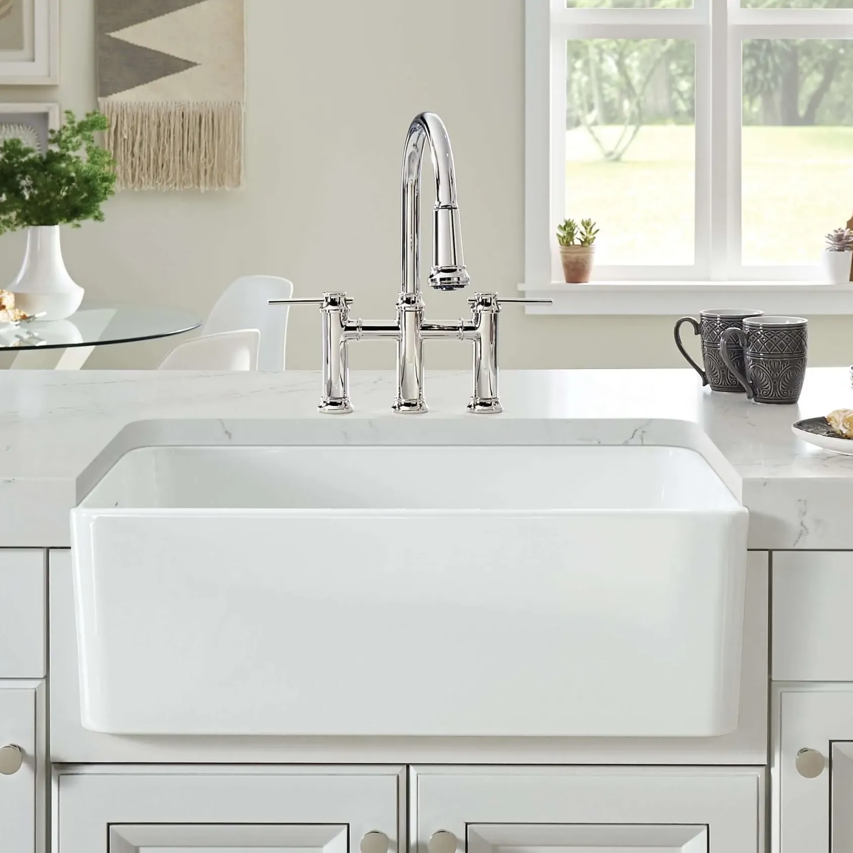 Blanco Cerana 30" Fireclay Farmhouse Sink, White, 525010