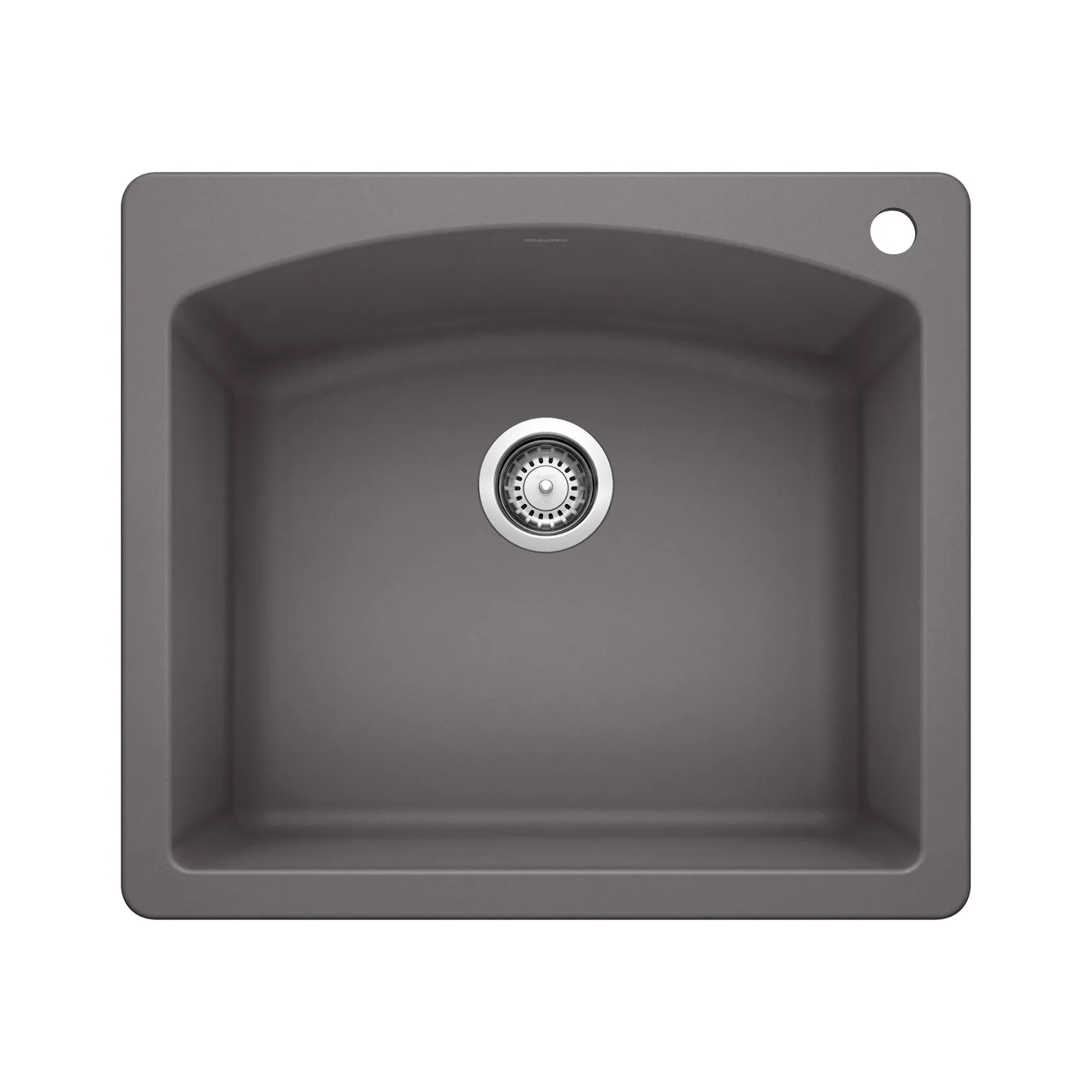 Blanco Diamond 25" Dual Mount Granite Composite Kitchen Sink, Silgranit, Cinder, 441463