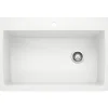 Blanco Diamond 34" Dual Mount Granite Composite Kitchen Sink, Silgranit, White, 440195