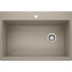 Blanco Diamond 34" Dual Mount Granite Composite Kitchen Sink, Silgranit, Truffle, 441287