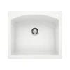 Blanco Diamond 25" Dual Mount Granite Composite Kitchen Sink, Silgranit, White, 440211