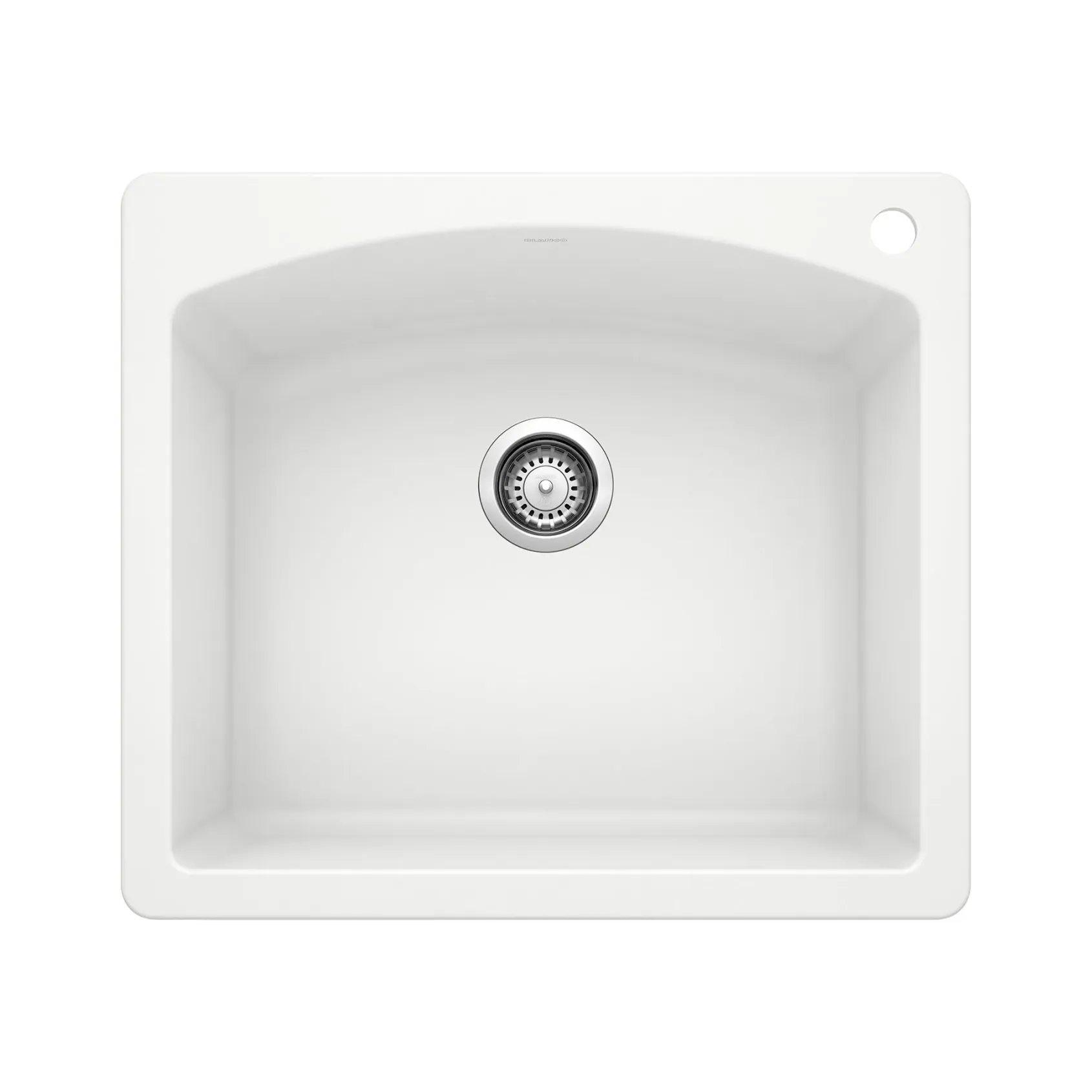 Blanco Diamond 25" Dual Mount Granite Composite Kitchen Sink, Silgranit, White, 440211