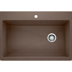 Blanco Diamond 34" Dual Mount Granite Composite Kitchen Sink, Silgranit, Cafe, 440192