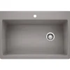 Blanco Diamond 34" Dual Mount Granite Composite Kitchen Sink, Silgranit, Metallic Gray, 440193