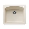 Blanco Diamond 25" Dual Mount Silgranit Kitchen Sink, Soft White, 1 Faucet Hole, 443060