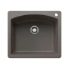 Blanco Diamond 25" Dual Mount Silgranit Kitchen Sink, Volcano Gray, 1 Faucet Hole, 443097