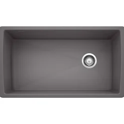 Blanco Diamond 34" Undermount Granite Composite Kitchen Sink, Silgranit, Cinder, 441764