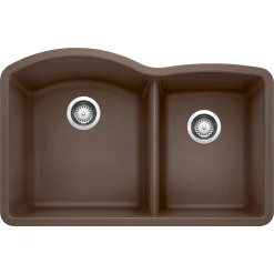 Blanco Diamond 32" Undermount Granite Composite Kitchen Sink, Silgranit, 60/40 Double Bowl, Cafe, 440177