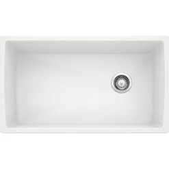 Blanco Diamond 34" Undermount Granite Composite Kitchen Sink, Silgranit, White, 441767