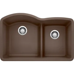 Blanco Diamond 32" Undermount Granite Composite Kitchen Sink, Silgranit, 60/40 Double Bowl, Cafe, 441597