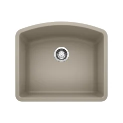 Blanco Diamond 24" Undermount Granite Composite Kitchen Sink, Silgranit, Truffle, 441281