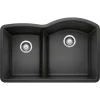 Blanco Diamond 32" Undermount Granite Composite Kitchen Sink, Silgranit, 40/60 Double Bowl, Anthracite, 441598