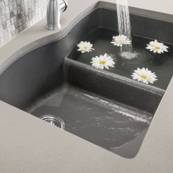 Blanco Diamond 32" Undermount Granite Composite Kitchen Sink, Silgranit, 60/40 Double Bowl, Cinder, 441591
