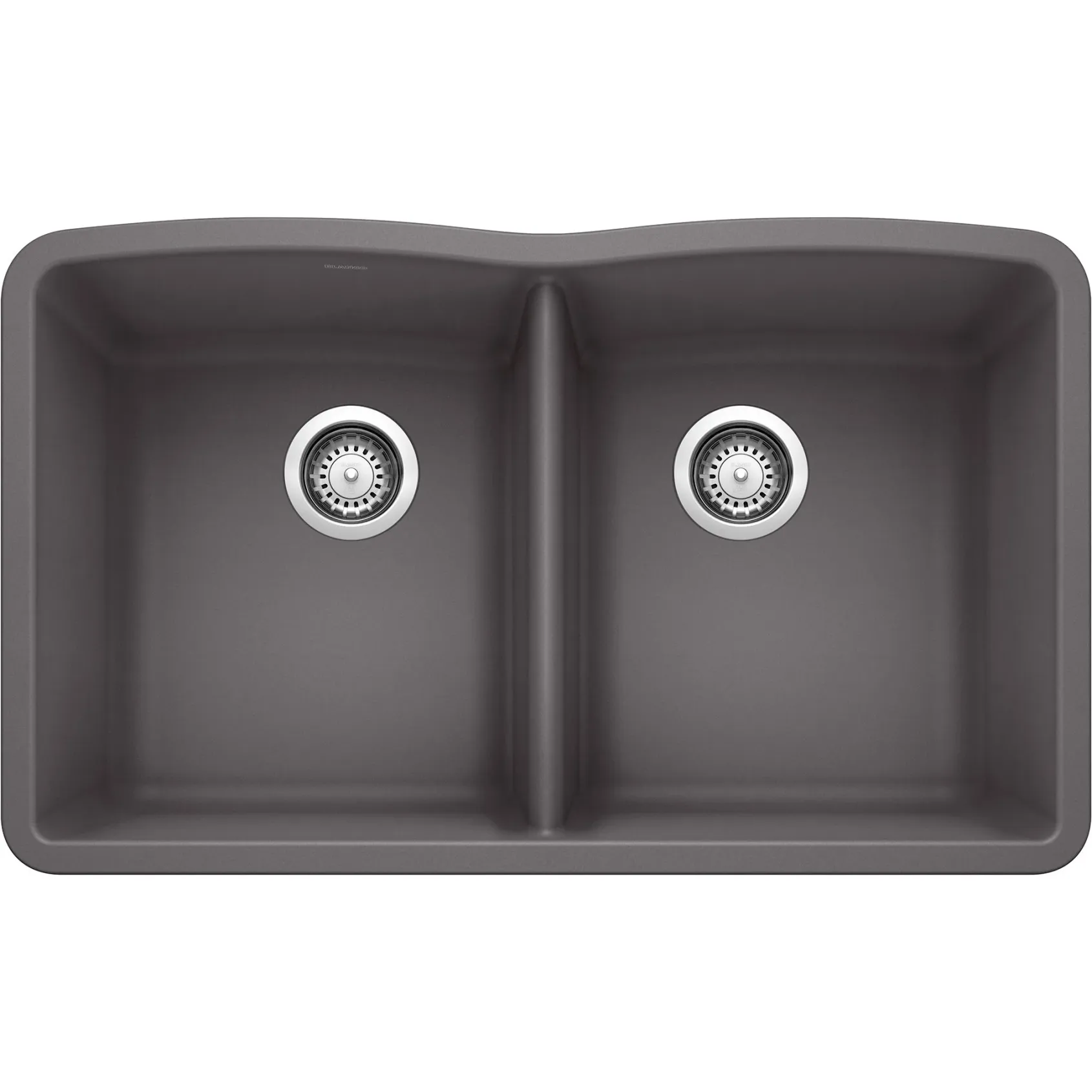 Blanco Diamond 32" Undermount Granite Composite Kitchen Sink, Silgranit, 50/50 Double Bowl, Cinder, 441470