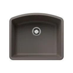 Blanco Diamond 24" Undermount Silgranit Kitchen Sink, Volcano Gray, No Faucet Hole, 443098