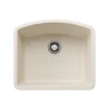 Blanco Diamond 24" Undermount Silgranit Kitchen Sink, Soft White, No Faucet Hole, 443061