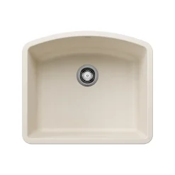 Blanco Diamond 24" Undermount Silgranit Kitchen Sink, Soft White, No Faucet Hole, 443061