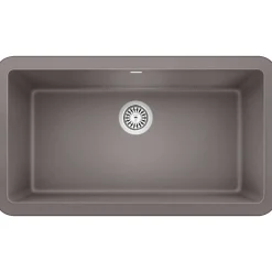 Blanco Ikon 33" Granite Composite Farmhouse Sink, Silgranit, Metallic Gray, 401900