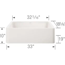 Blanco Ikon 33" Granite Composite Farmhouse Sink, Silgranit, White, 401899