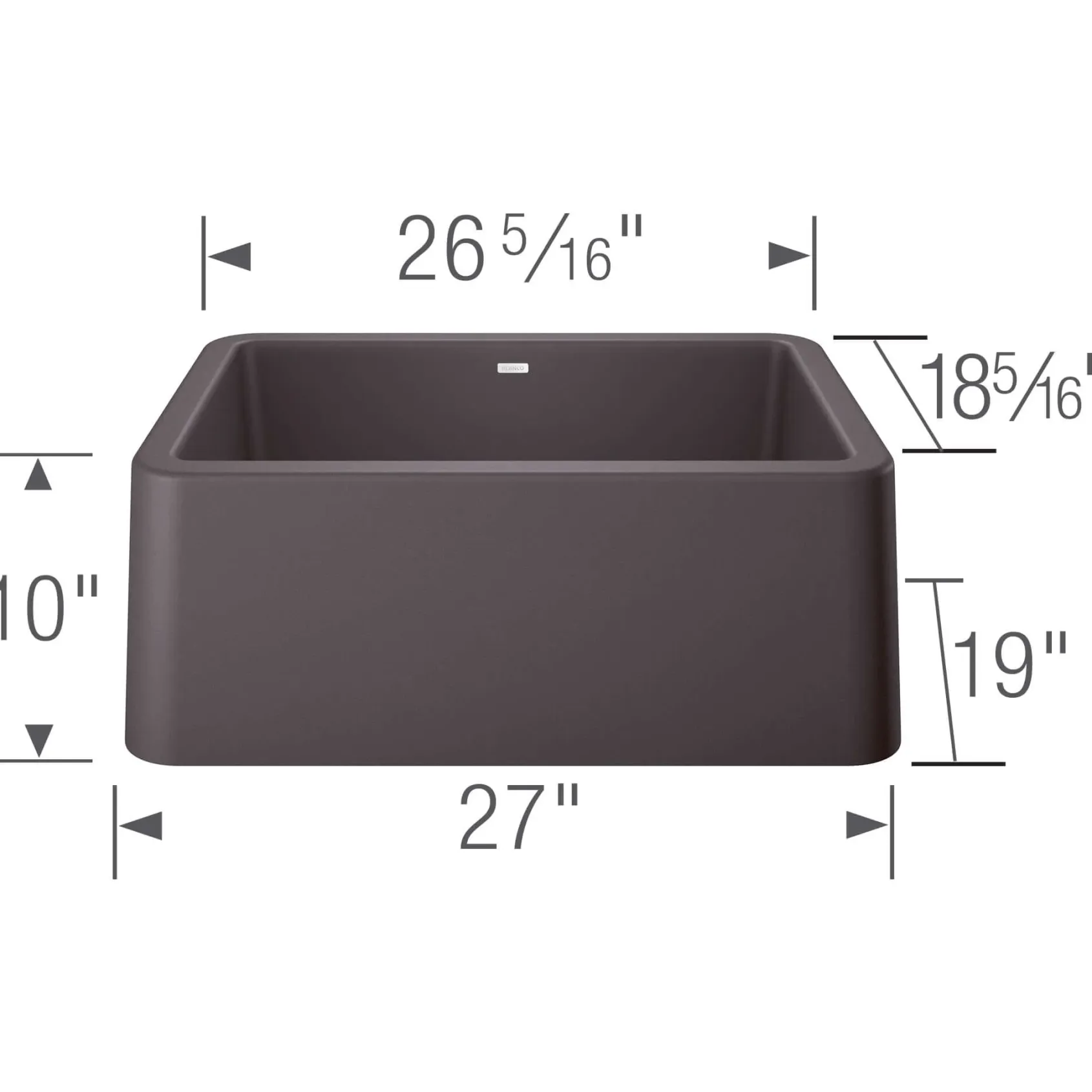 Blanco Ikon 27" Granite Composite Farmhouse Sink, Silgranit, Cinder, 402315