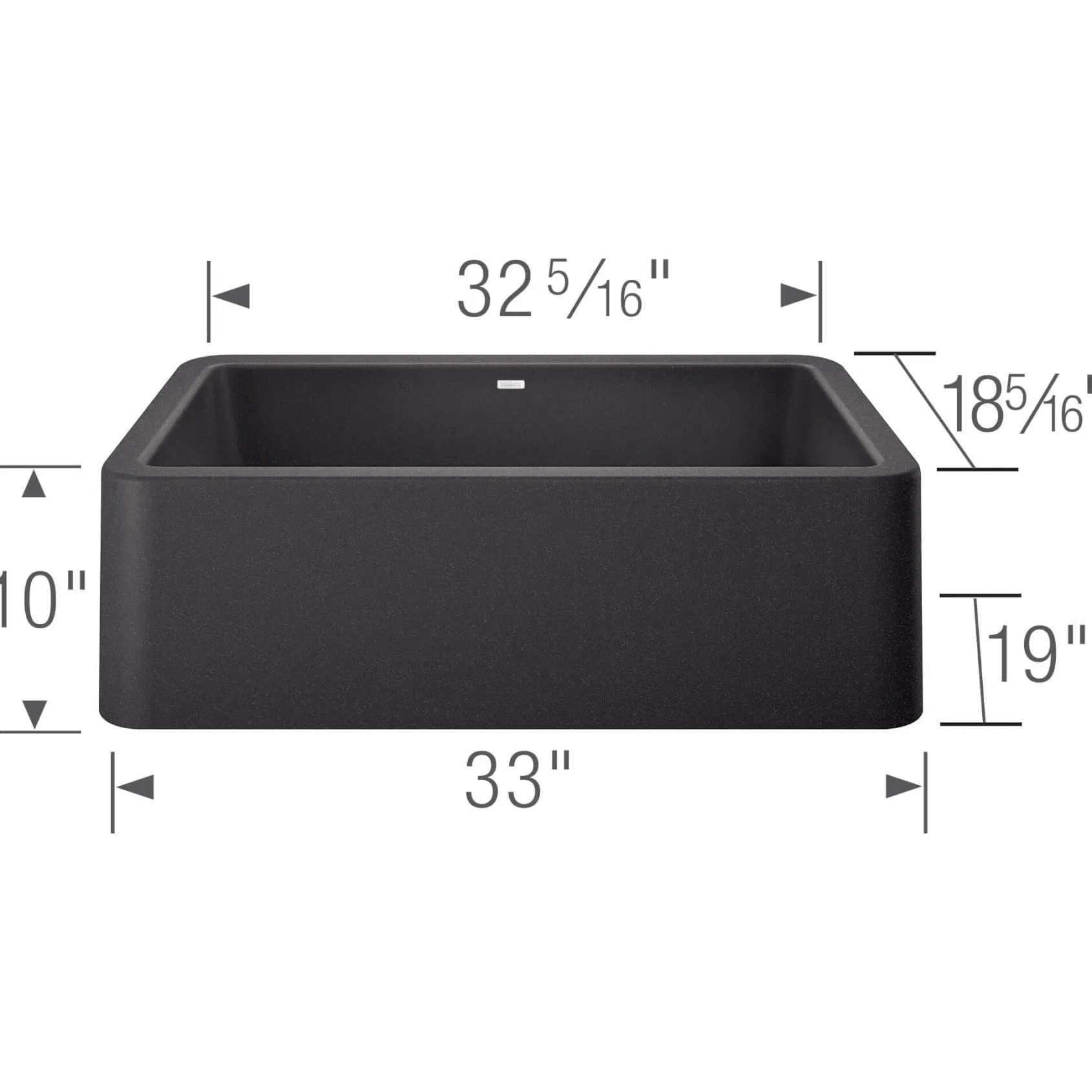 Blanco Ikon 33" Granite Composite Farmhouse Sink, Silgranit, Anthracite, 401895