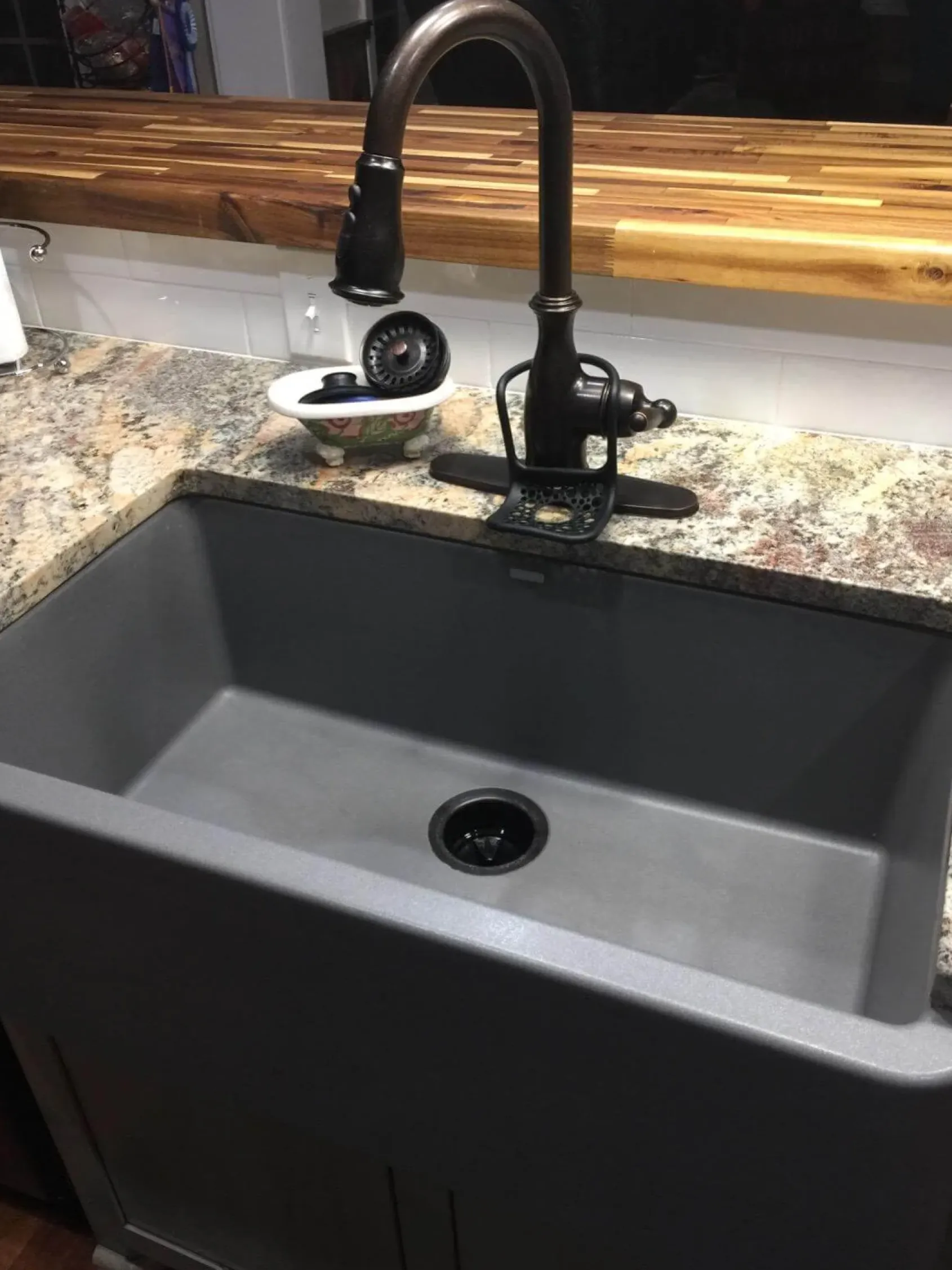Blanco Ikon 33" Granite Composite Farmhouse Sink, Silgranit, Anthracite, 401895