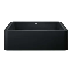 Blanco Ikon 33" Granite Composite Farmhouse Sink, Silgranit, Coal Black, 402575