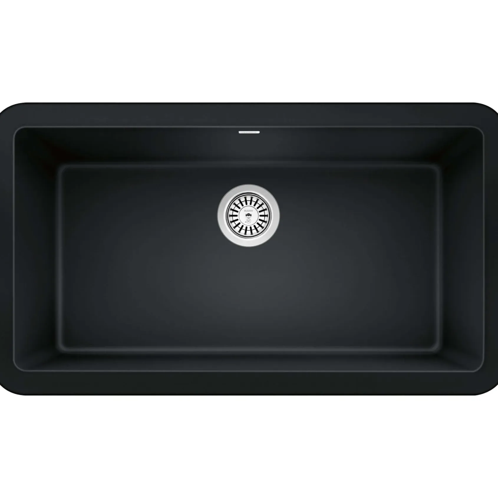 Blanco Ikon 33" Granite Composite Farmhouse Sink, Silgranit, Coal Black, 402575