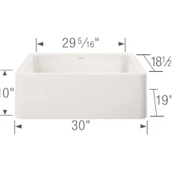 Blanco Ikon 30" Granite Composite Farmhouse Sink, Silgranit, White, 401734