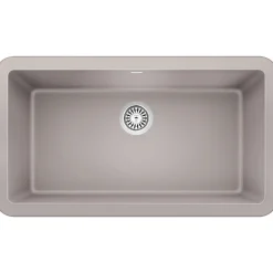 Blanco Ikon 33" Granite Composite Farmhouse Sink, Silgranit, Concrete Gray, 402320