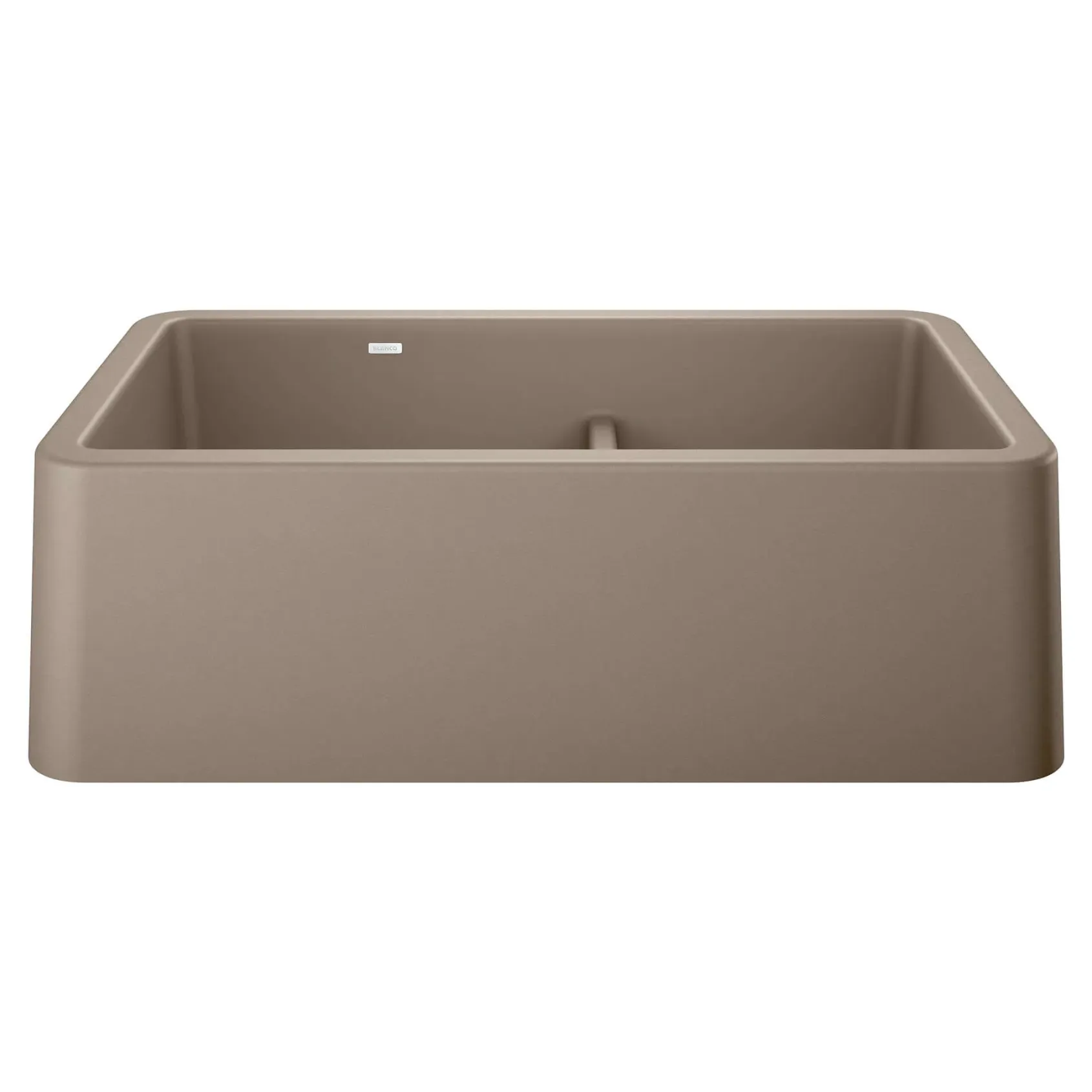 Blanco Ikon 33" Granite Composite Farmhouse Sink, Silgranit, 60/40 Double Bowl, Truffle, 402329