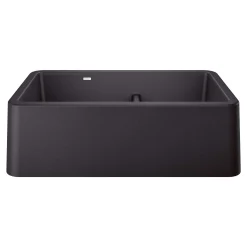 Blanco Ikon 33" Granite Composite Farmhouse Sink, Silgranit, 60/40 Double Bowl, Anthracite, 402322