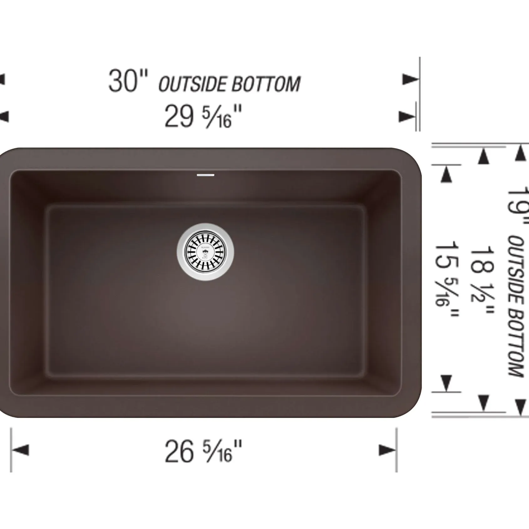 Blanco Ikon 30" Granite Composite Farmhouse Sink, Silgranit, Cafe, 401733