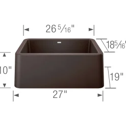 Blanco Ikon 27" Granite Composite Farmhouse Sink, Silgranit, Cafe, 402312